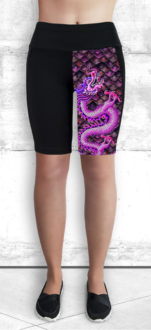 Dragon Boat Training Shorts with Pink Dragon with Pocket