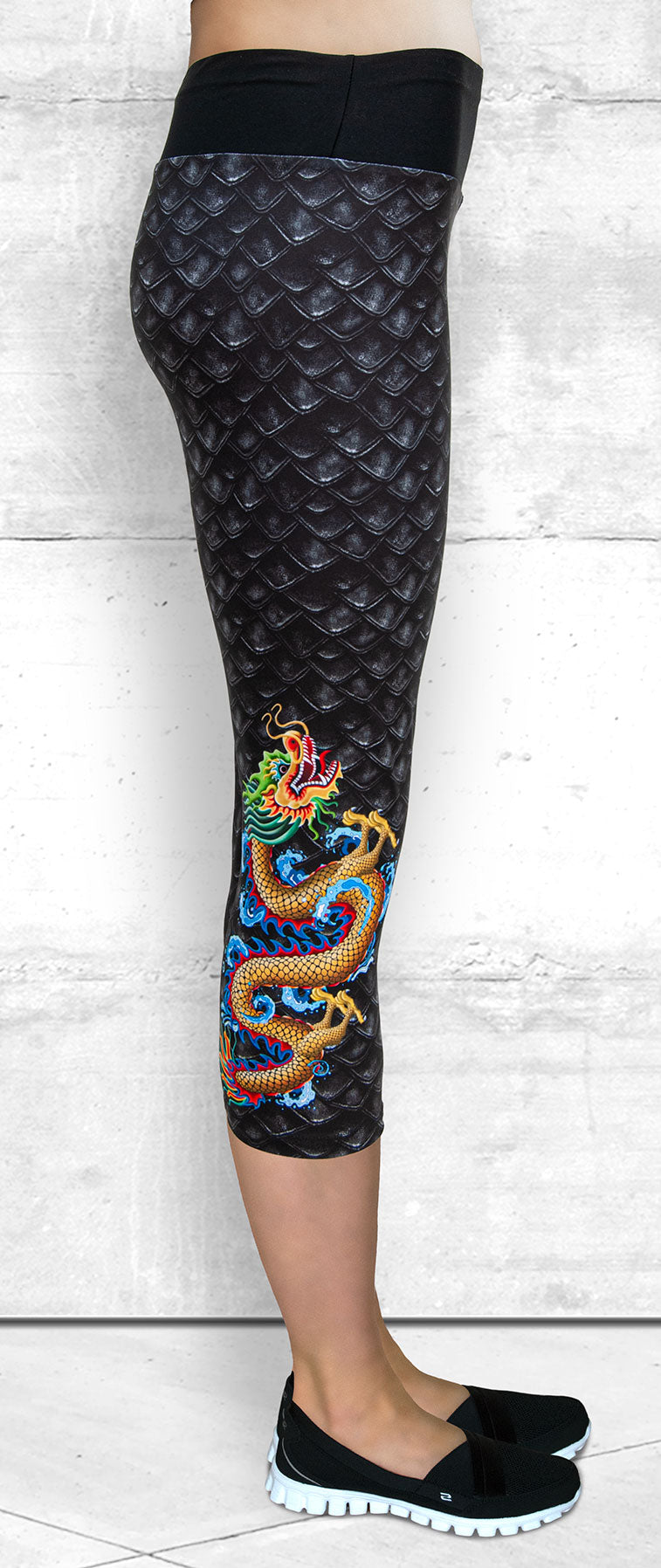 Capri Leggings - Small Golden Dragon Print – Funtastic Activewear