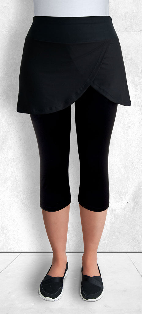 Skapris/Black (Capris with skirt attached)