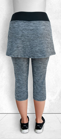 Skapris/Heather Gray (Capris with skirt attached) - back view