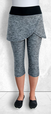 Skapris/Heather Gray (Capris with skirt attached)